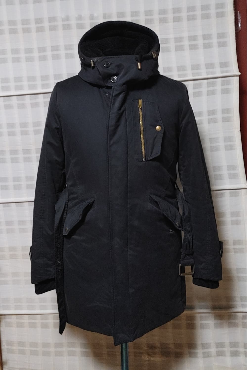 (한섬) 타임옴므 검정 내피탈부착 패딩 점퍼 95 상품이미지4