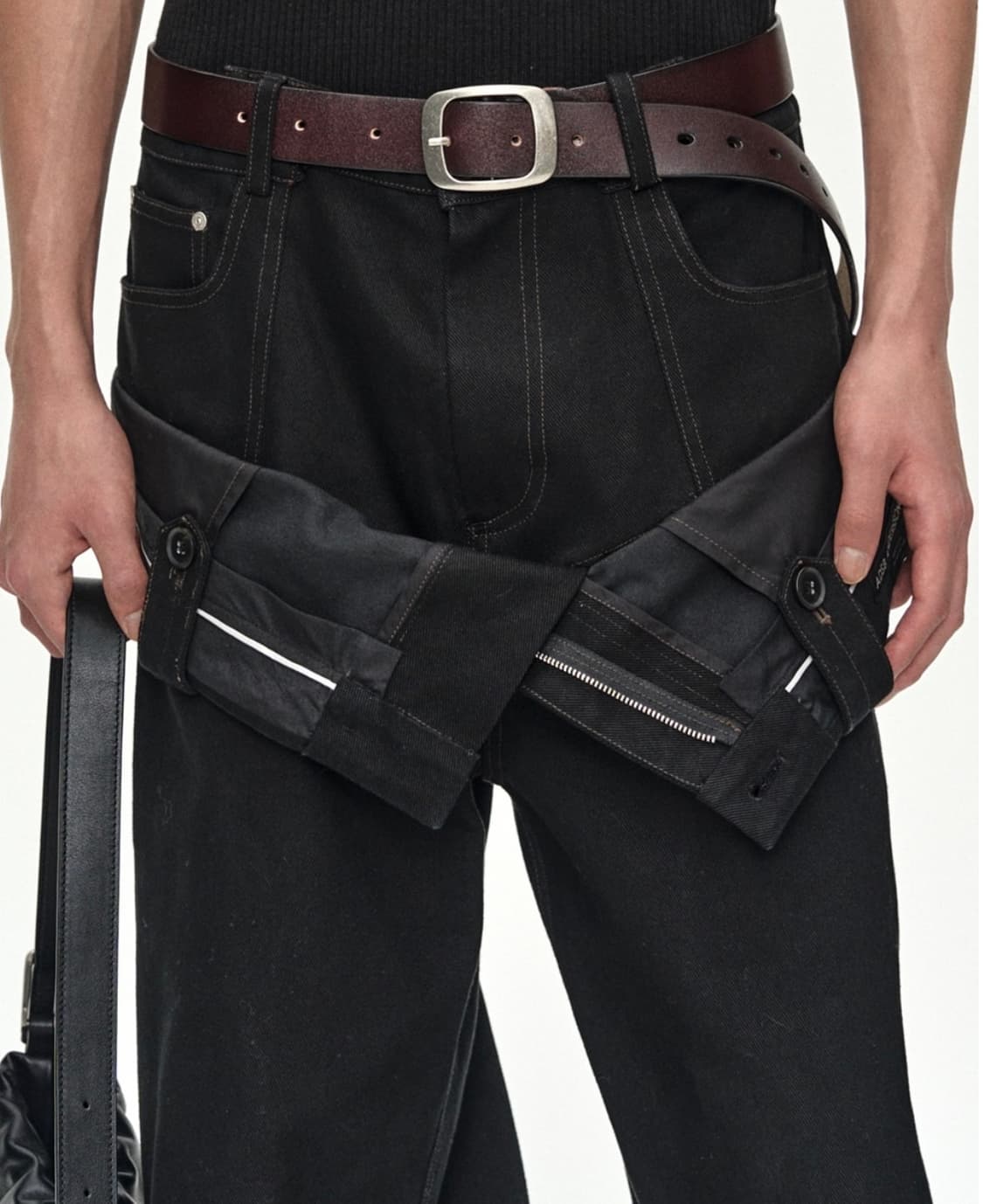 앤더슨벨 더블웨이스트밴드 와이드 레그 트라우저 34 상품이미지1