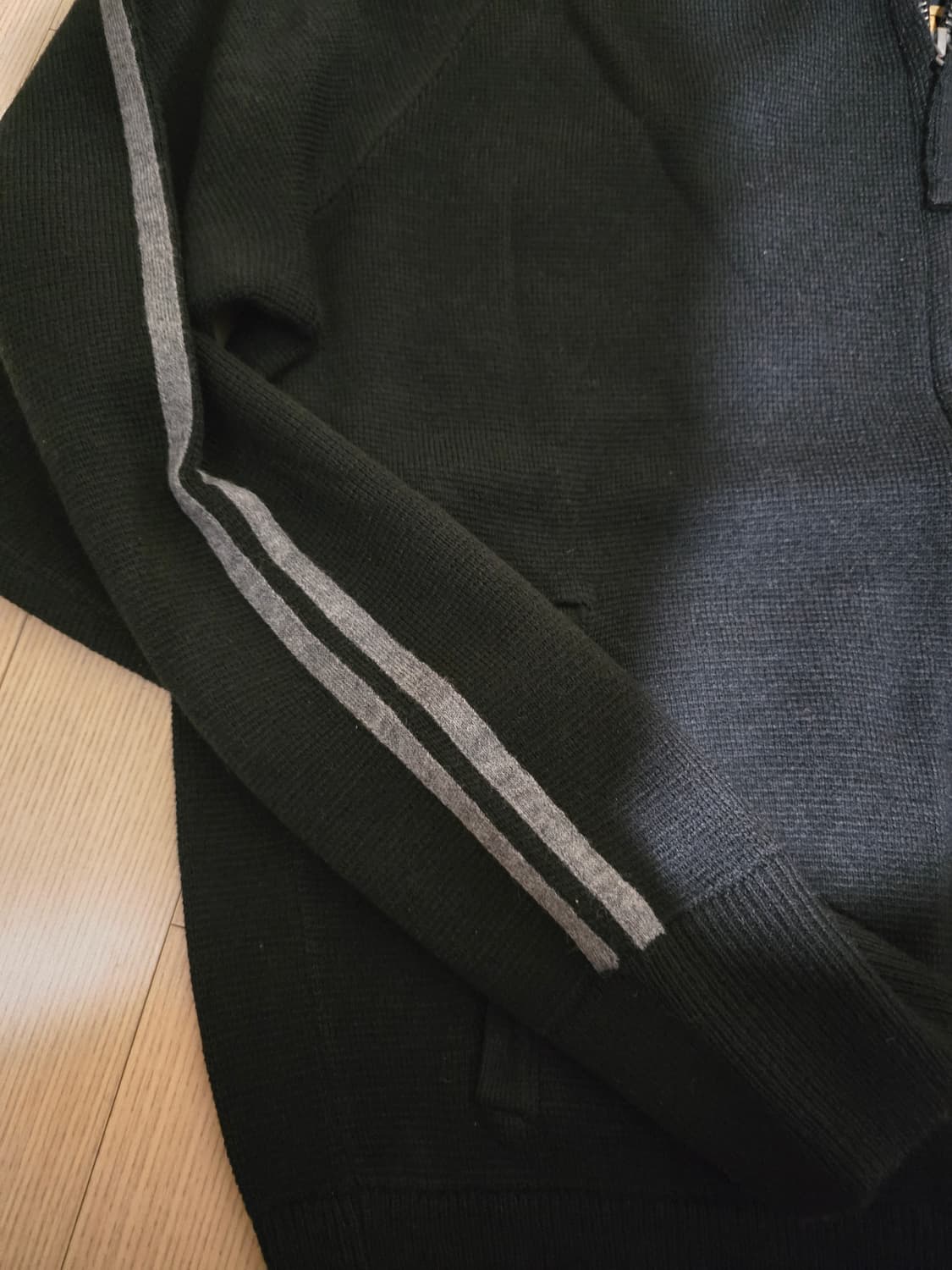 코르테이즈 니트 집업 블랙/그레이 S 상품이미지6