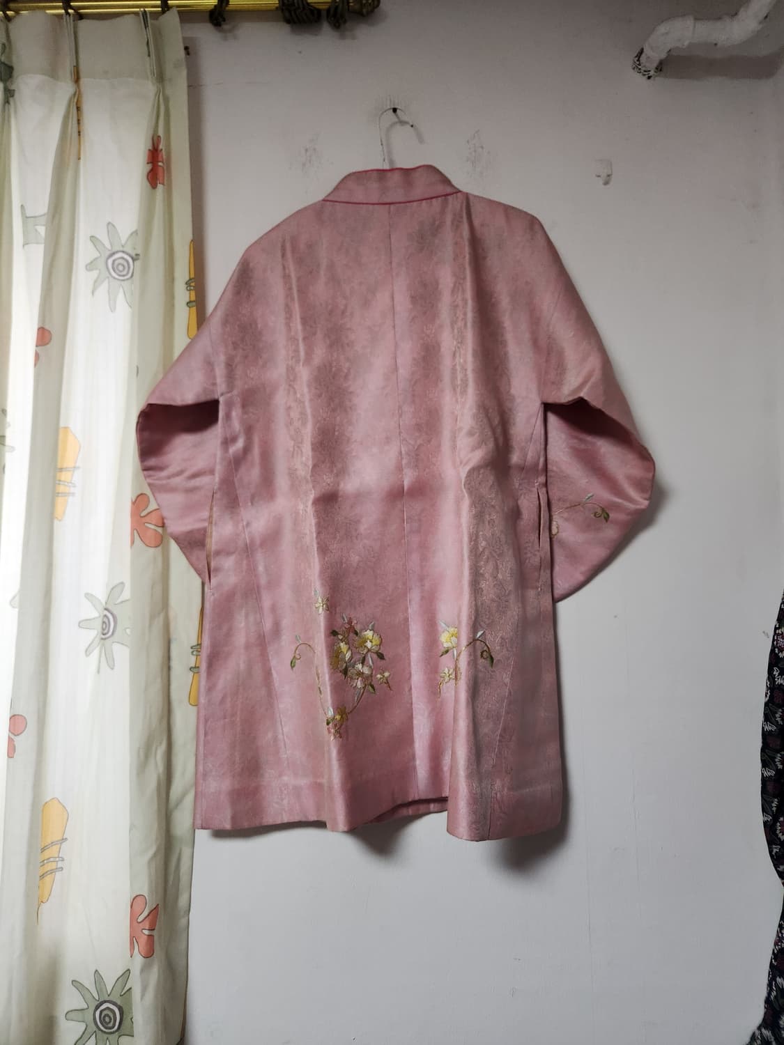 분홍색 꽃 자수 여자 한복 두루마기 F(66~77) 상품이미지3