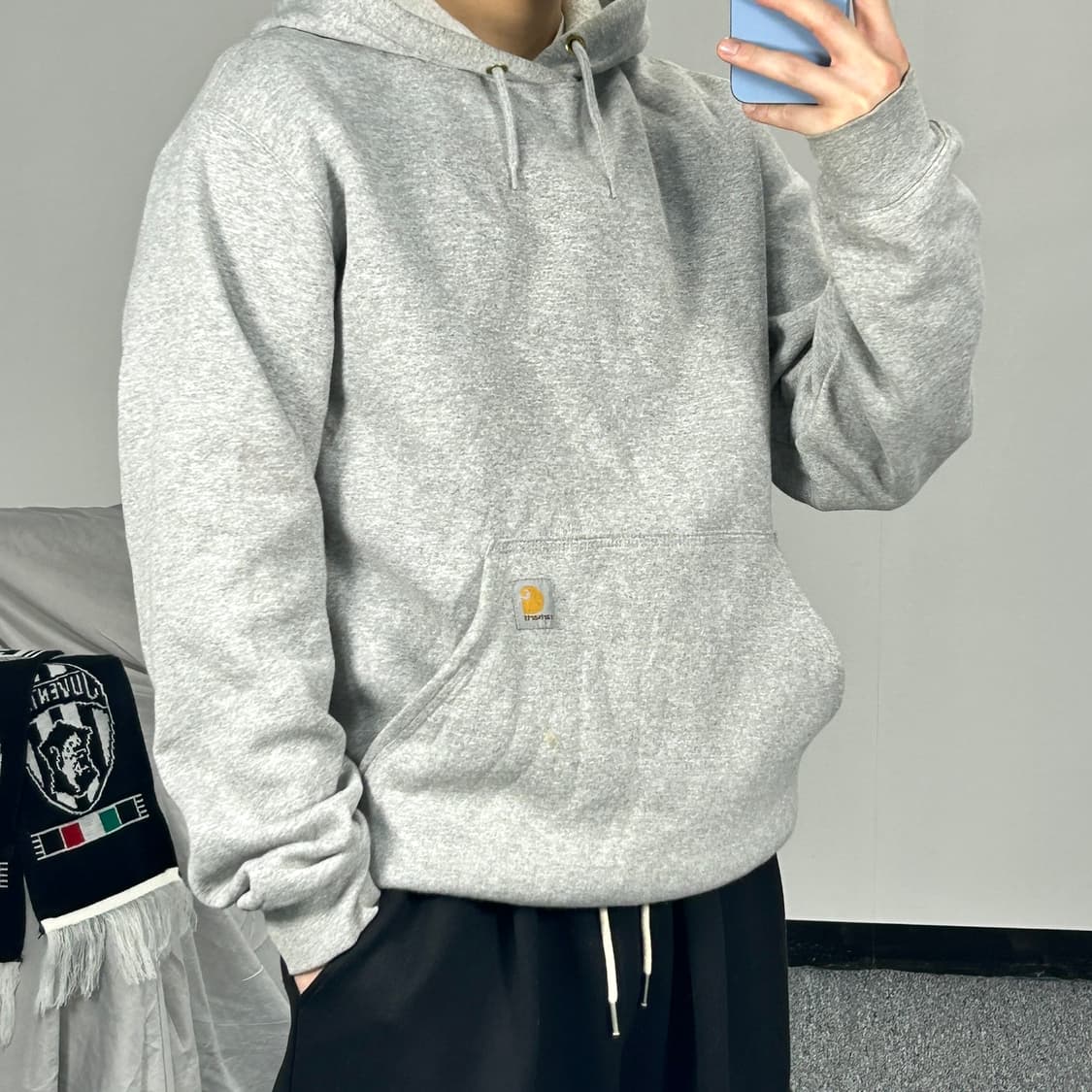 칼하트 미드웨이트 그레이 후드티 S  상품이미지1