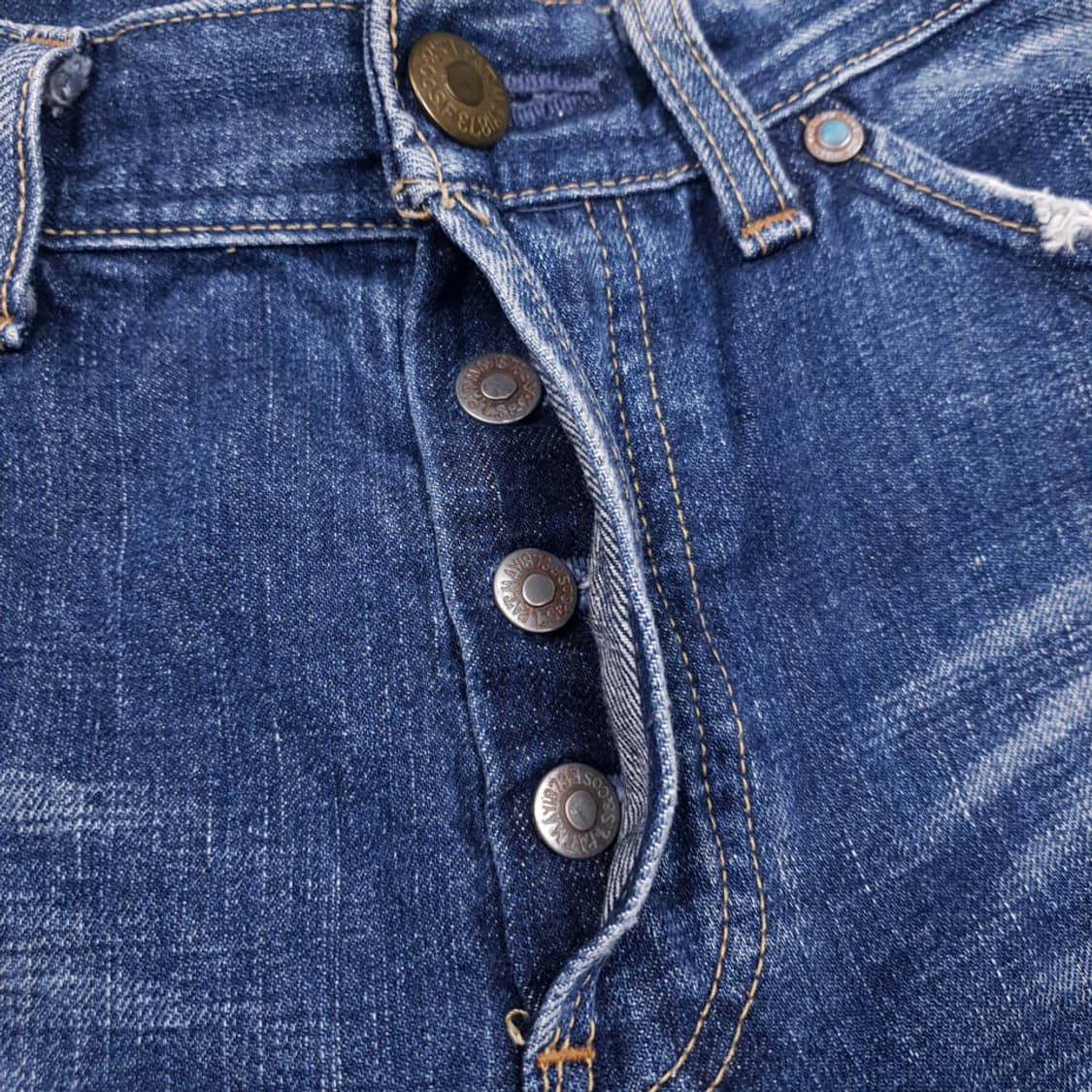 리바이스 707 중청워싱 00's 셀비지 부츠컷 데님팬 상품이미지6