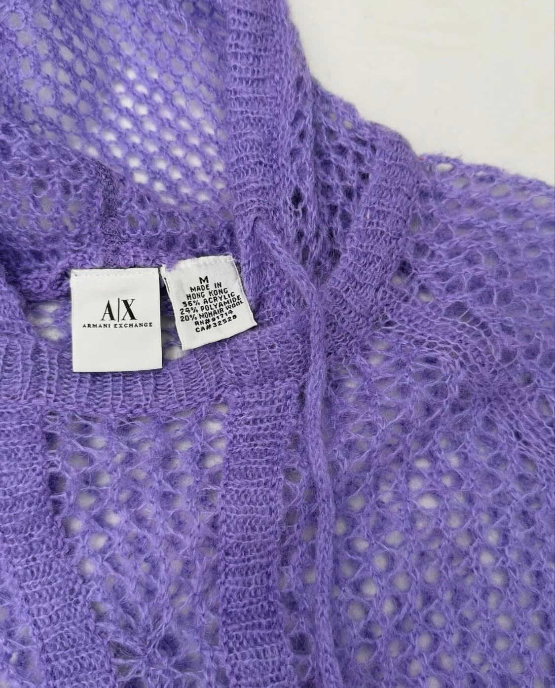 ARMANI EXCHANGE 퍼플 니트 후드티  상품이미지5