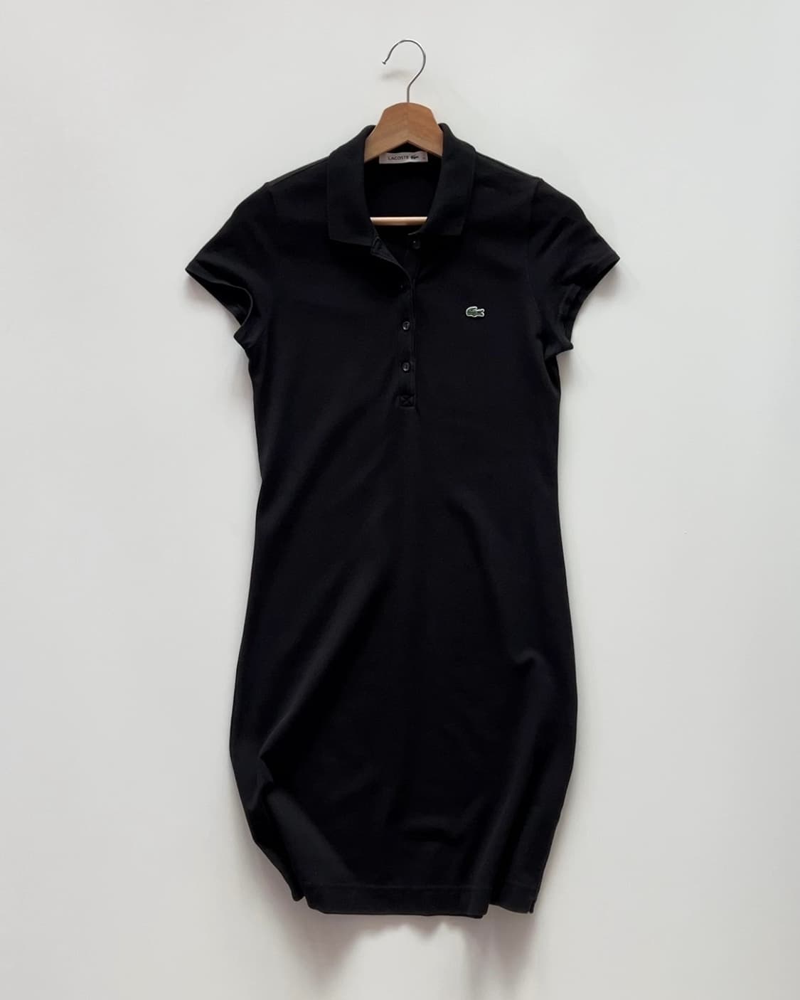 LACOSTE 여성 블랙 PK 반팔 원피스 34  상품이미지1