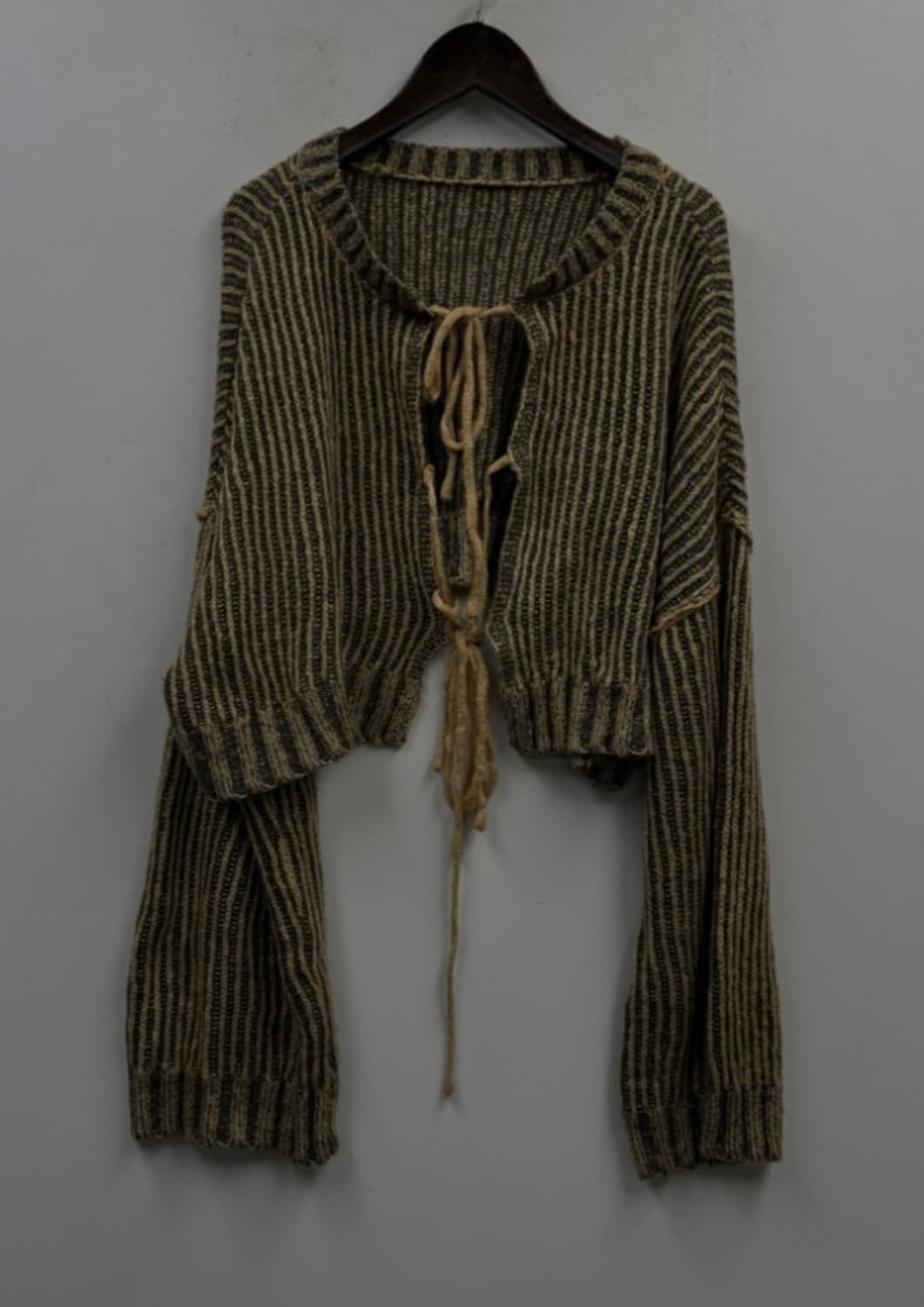 그런지y2k 크롭니트(밝은 노랑카키베이지) 상품이미지2