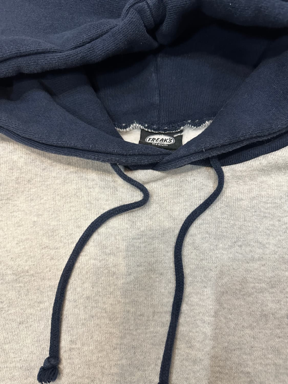 [M]프릭스스토어 오버사이즈 투톤 후드티셔츠 멜란지/네이비 상품이미지2