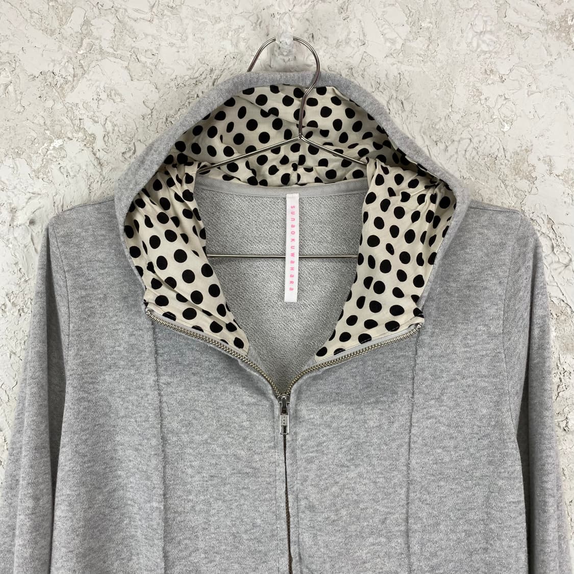 스나오 쿠와하라 폴카 도트 라이닝 후드 글리터 스웻 자켓 상품이미지2