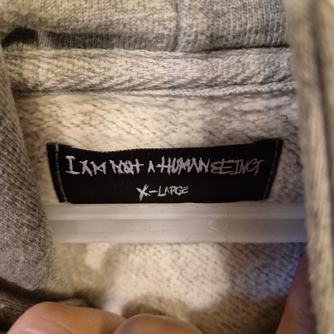 XL 아임낫휴먼비잉 그레이 후드  상품이미지3