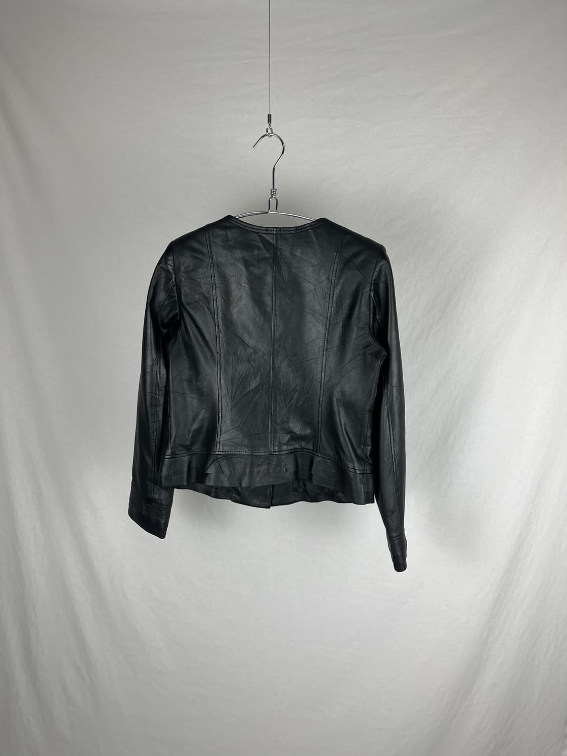 Vintage 양가죽 레더 크롭 자켓 상품이미지3