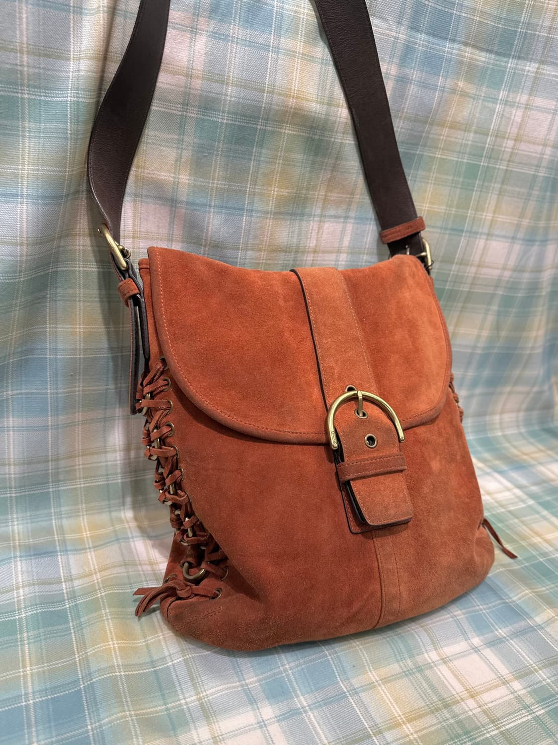 COACH rope detail velvet shoulder bag 상품이미지4
