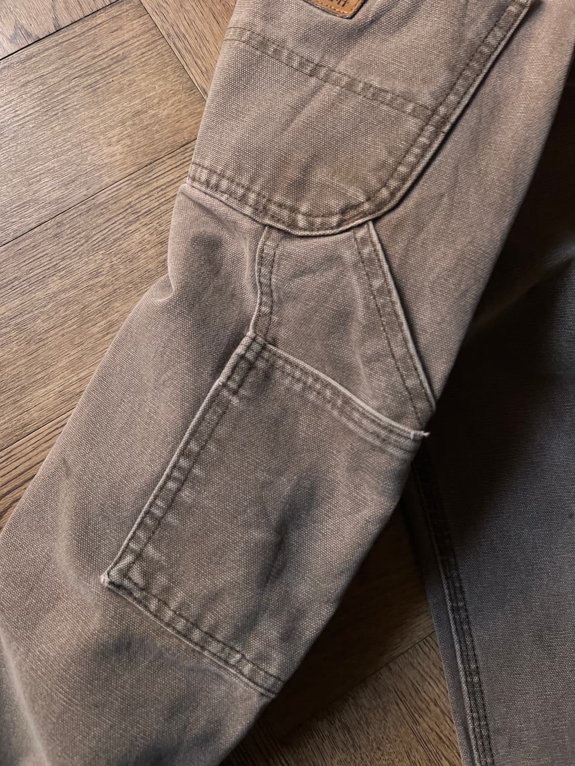 [31]칼하트 USA 더티 페이딩 다크브라운 싱글니 카펜터 워크 팬츠 상품이미지7