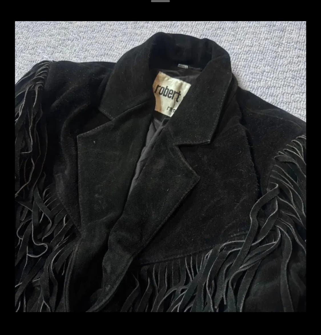 프린지 가죽 자켓 웨스턴 아메카지 천연 가죽 블랙 빈티지 상품이미지4