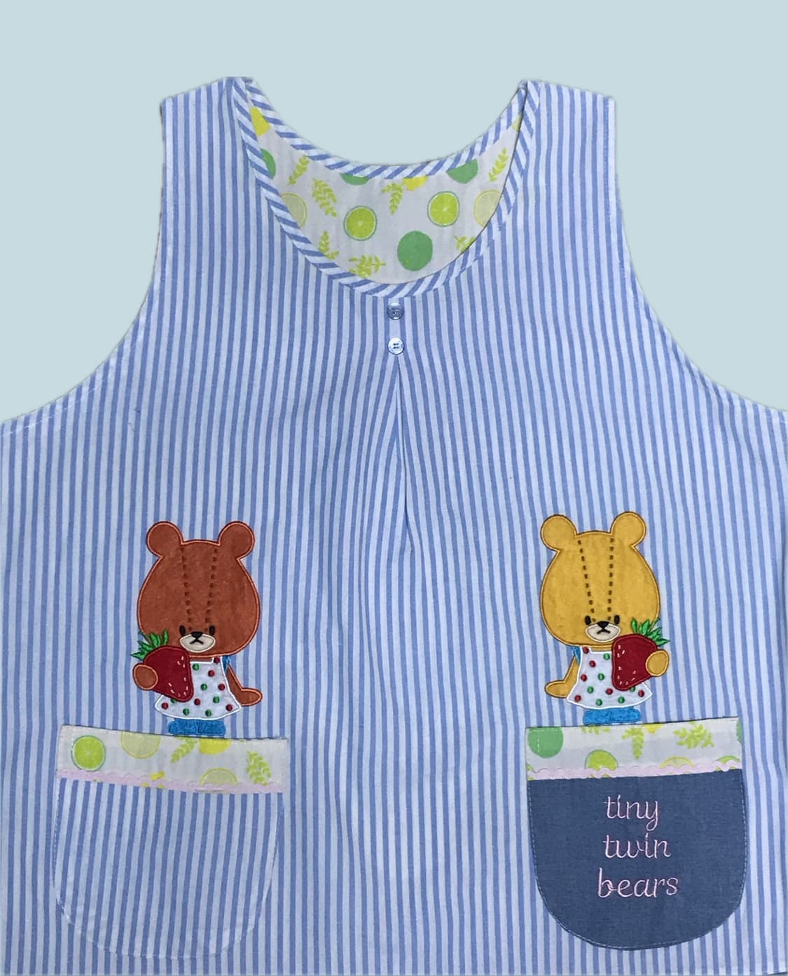 일본빈티지 딸기베어 트윈 앞치마 상품이미지2