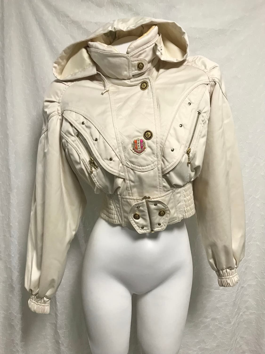 빈티지 00s y2k 글로시 핀턱 크롭 블루종 봄버 자켓 상품이미지2