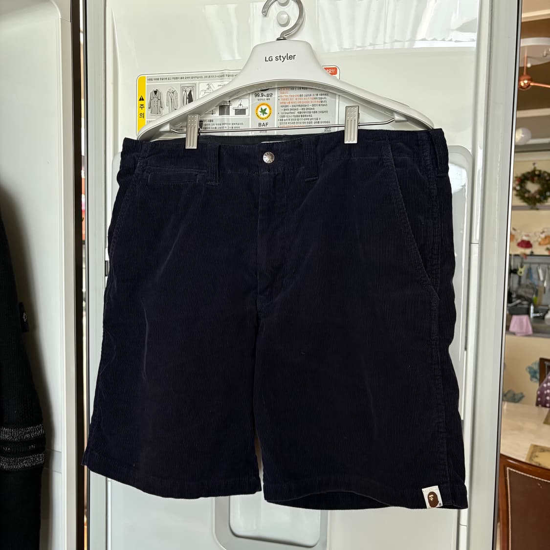 올드 베이프 네이비 코듀로이 자수 쇼츠 상품이미지2