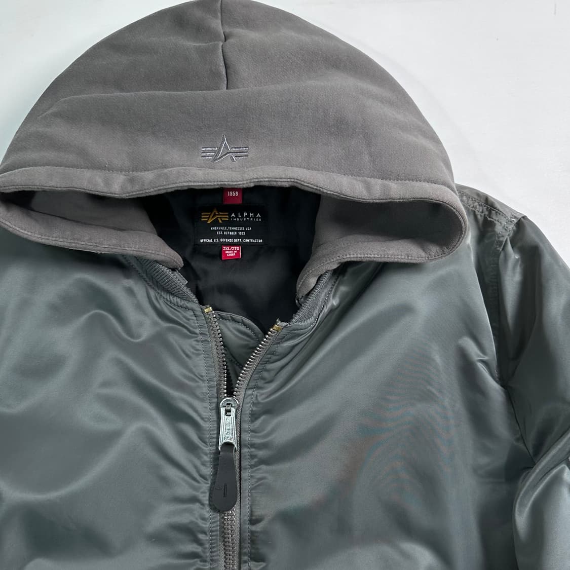 알파인더스트리 그레이 후드 ma-1 자켓 상품이미지3