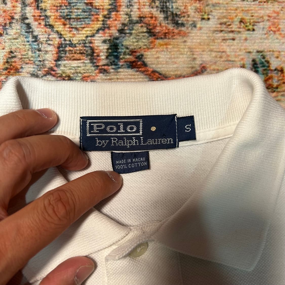 [L] 폴로 랄프로렌 화이트 포니 로고 카라 반팔 상품이미지2