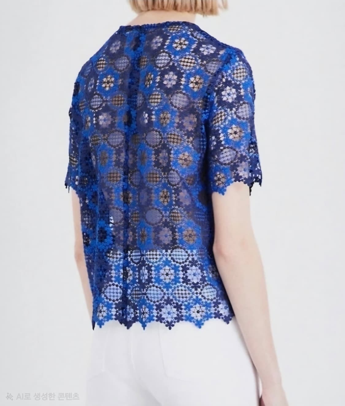 산드로 크로세 레이스탑 55~슬림66 니트탑 여성 반팔블라우스 WM46 상품이미지7