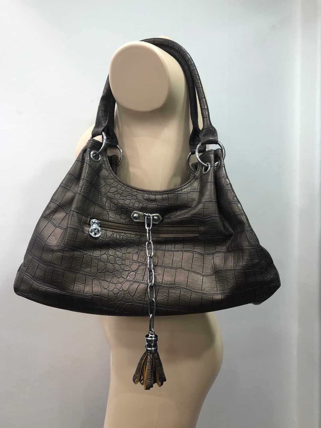 brown snakeskin glitter shoulder bag 상품이미지2
