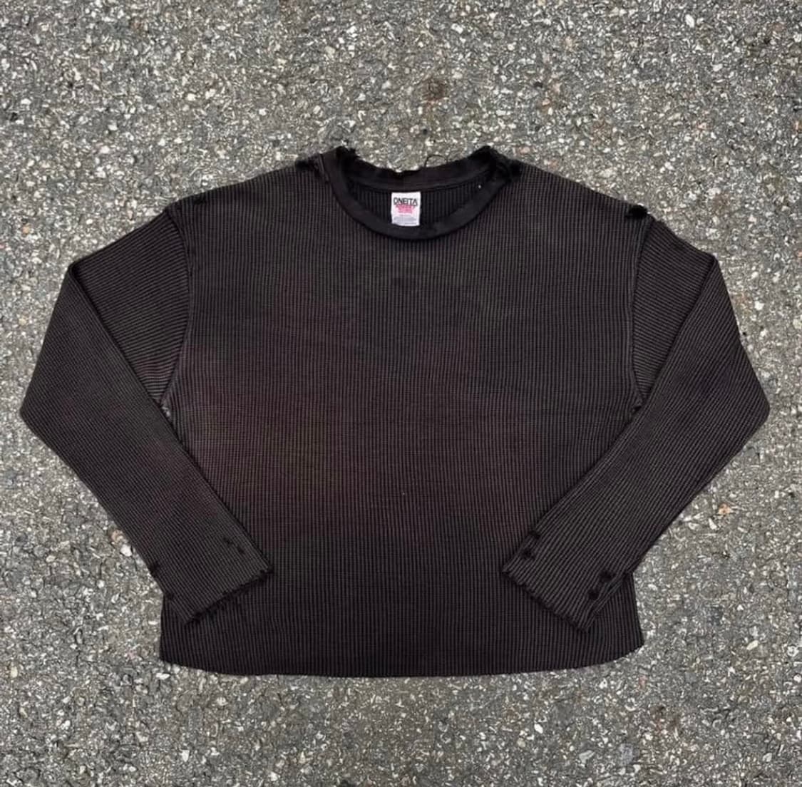 오네이타 와플 롱슬리브 블랙 소버 굿즈 니트 상품이미지2