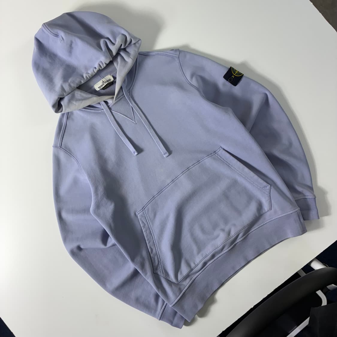 Stone island  스톤 아일랜드 코튼 플리스 라이트 블루 후드티  상품이미지2