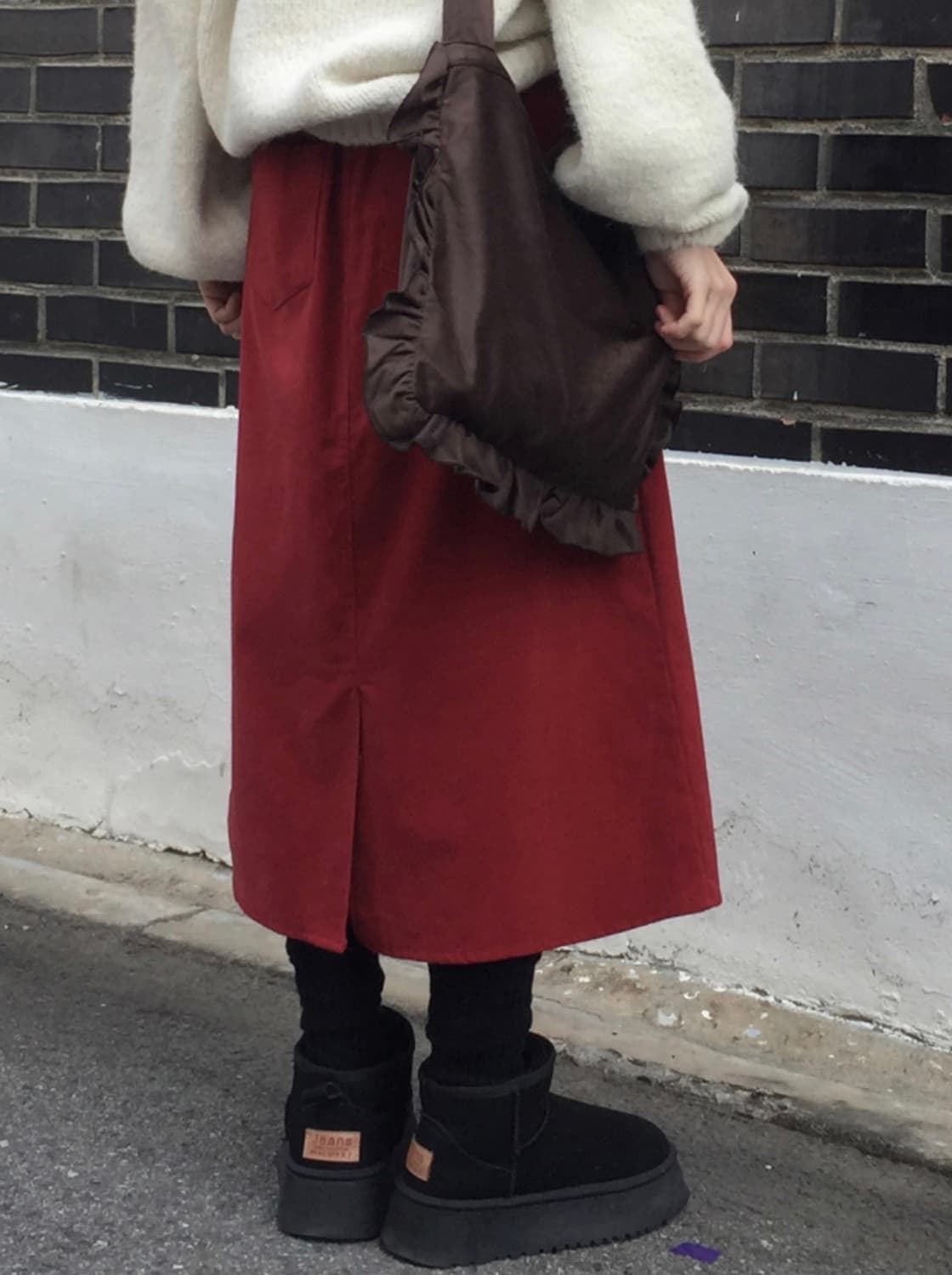 미디 코듀로이 미디스커트 판매합니다. 상품이미지3