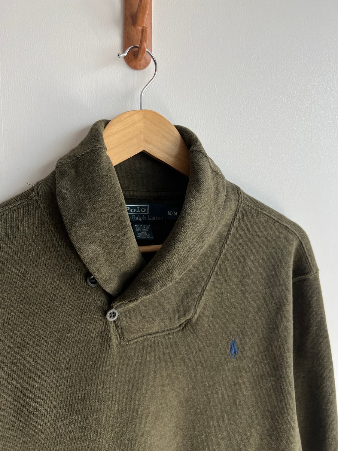 폴로 랄프로렌 카키 숄카라 니트 m 상품이미지5