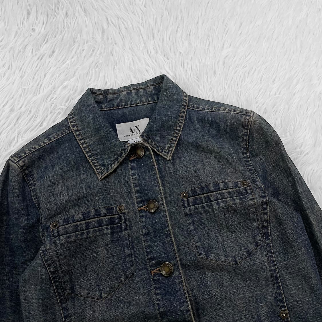 알마니 익스체인지 워시드 데님 자켓 상품이미지3
