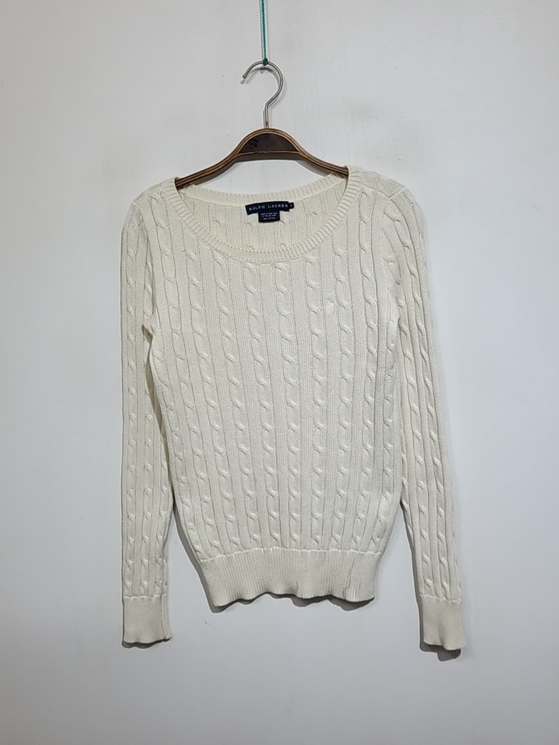 (S) 랄프로렌 폴로 꽈배기 니트 아이보리 케이블 스웨터  상품이미지1