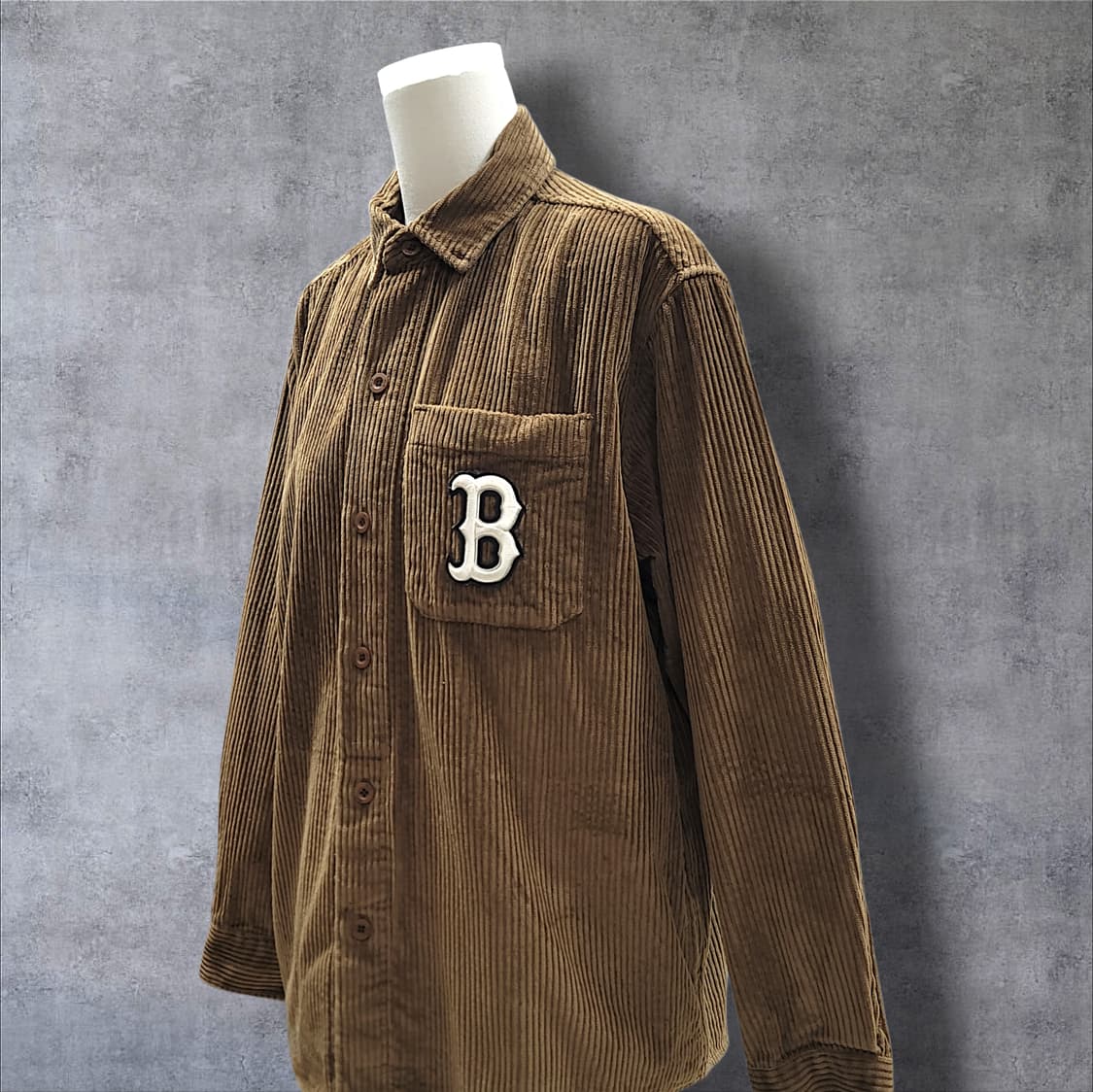 [M] MLB 브라운 보스턴 레드삭스 코듀로이 자켓형 셔츠 상품이미지3