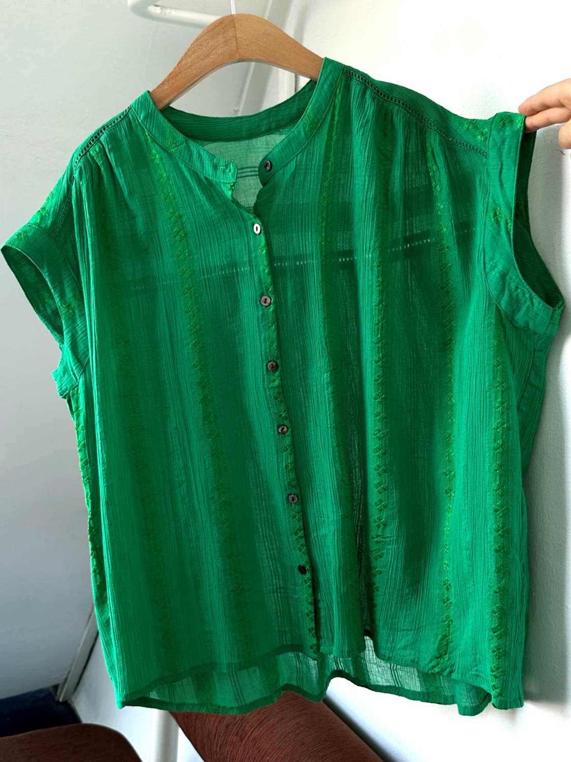 Natural volume fabric design wide top 상품이미지1