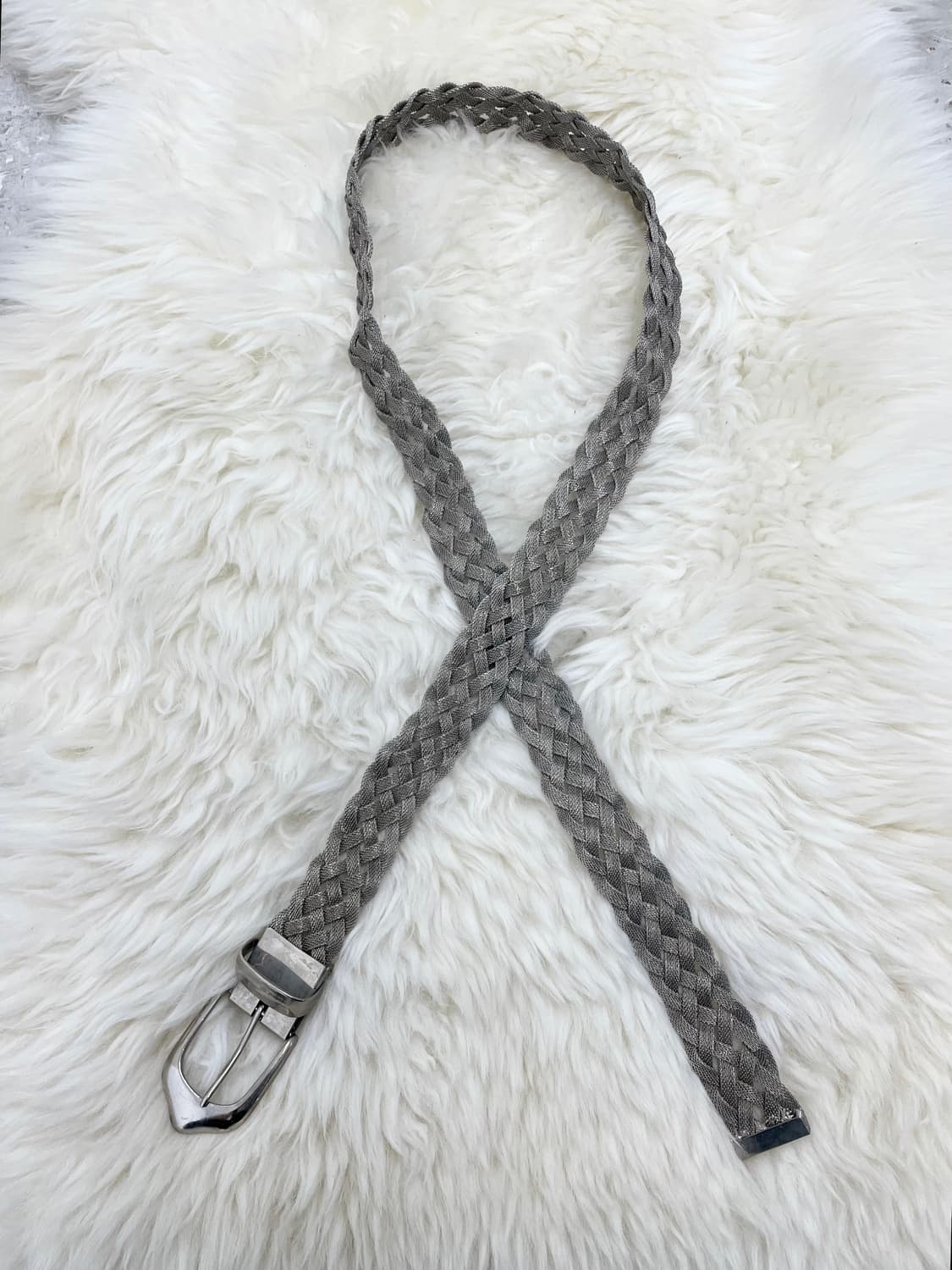 락시크 실버 위빙 버클 벨트 상품이미지1