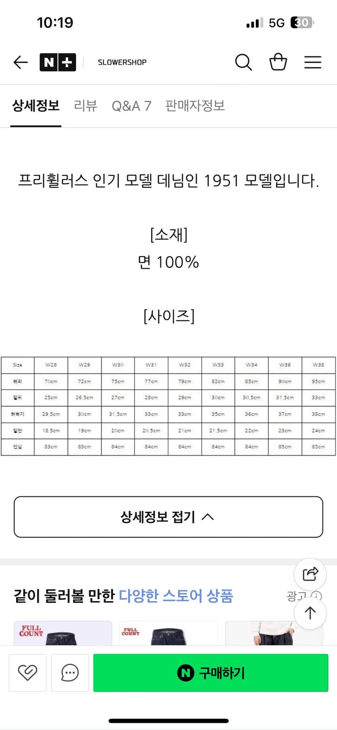 프리휠러스 601xx 1951 32x32 원워시 새상품 상품이미지9