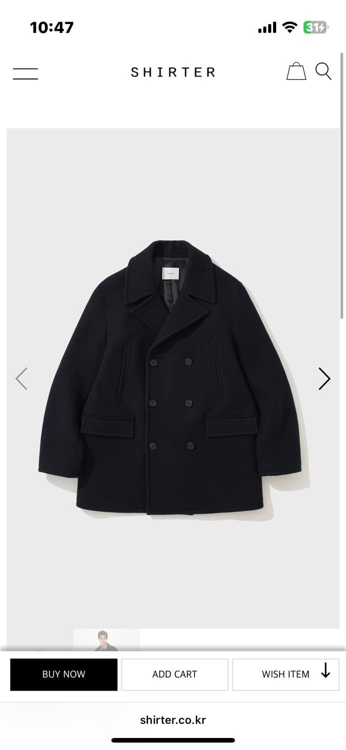 셔터 피코트 네이비 S사이즈 상품이미지1