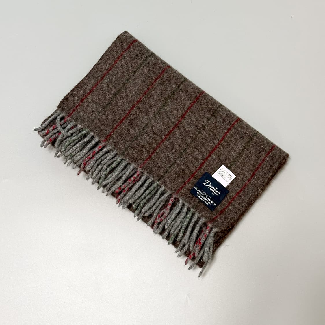 [Drakes] 드레익스 브라운 컬러 스트라이프 머플러 상품이미지2