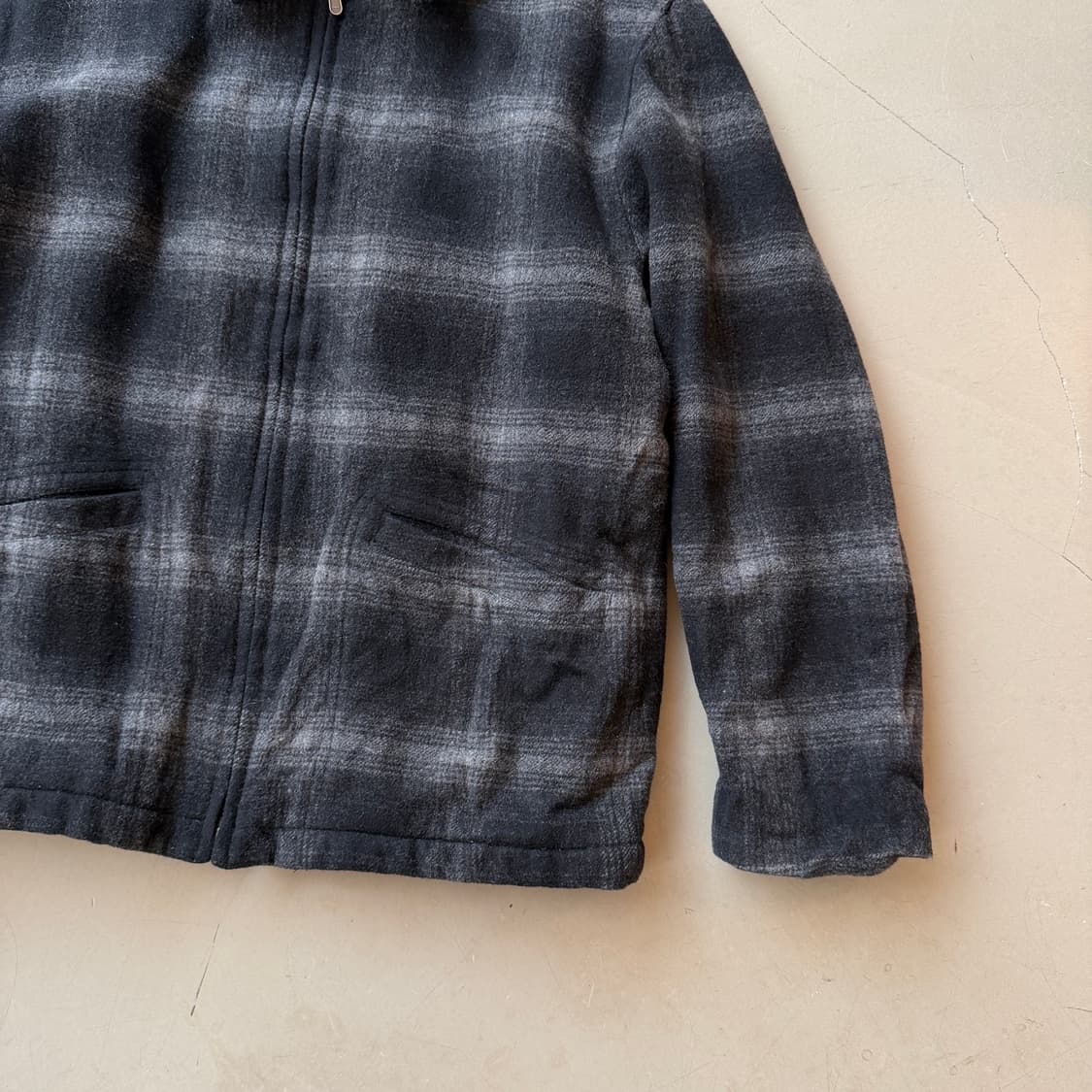 에디바우어 체크 울 블루종 자켓 상품이미지3