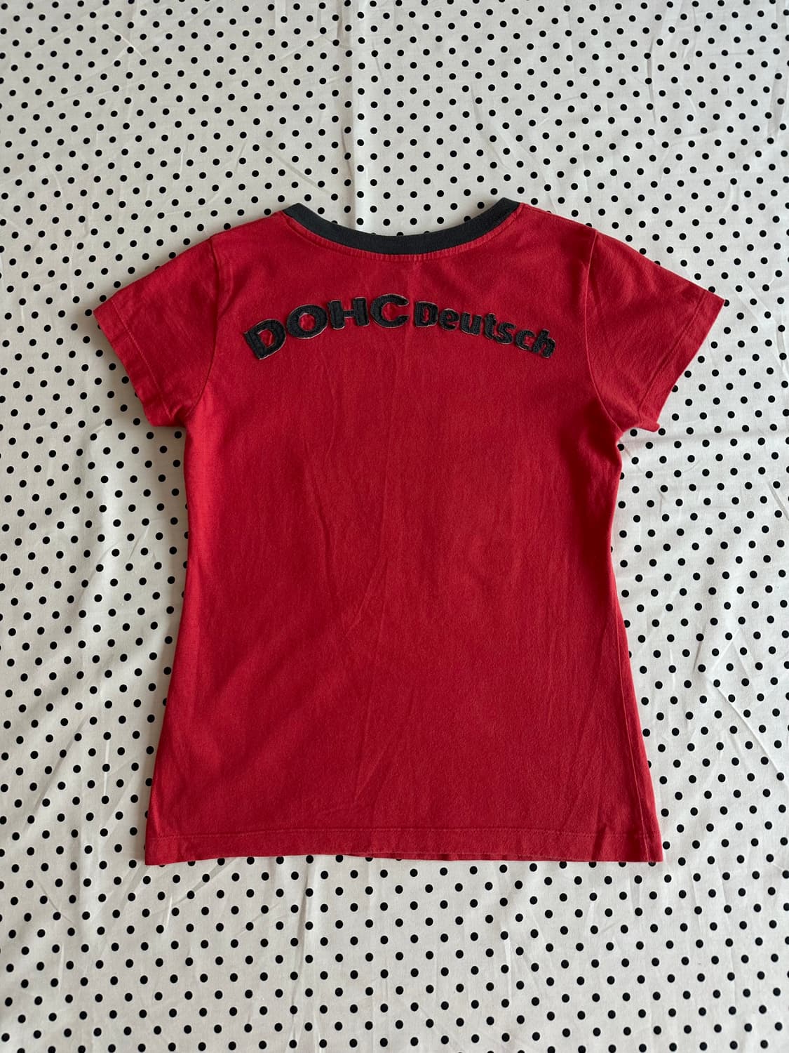 DOHC 00's 자수 패치 브이넥 반팔티 갸루 y2k 펑크 상품이미지3