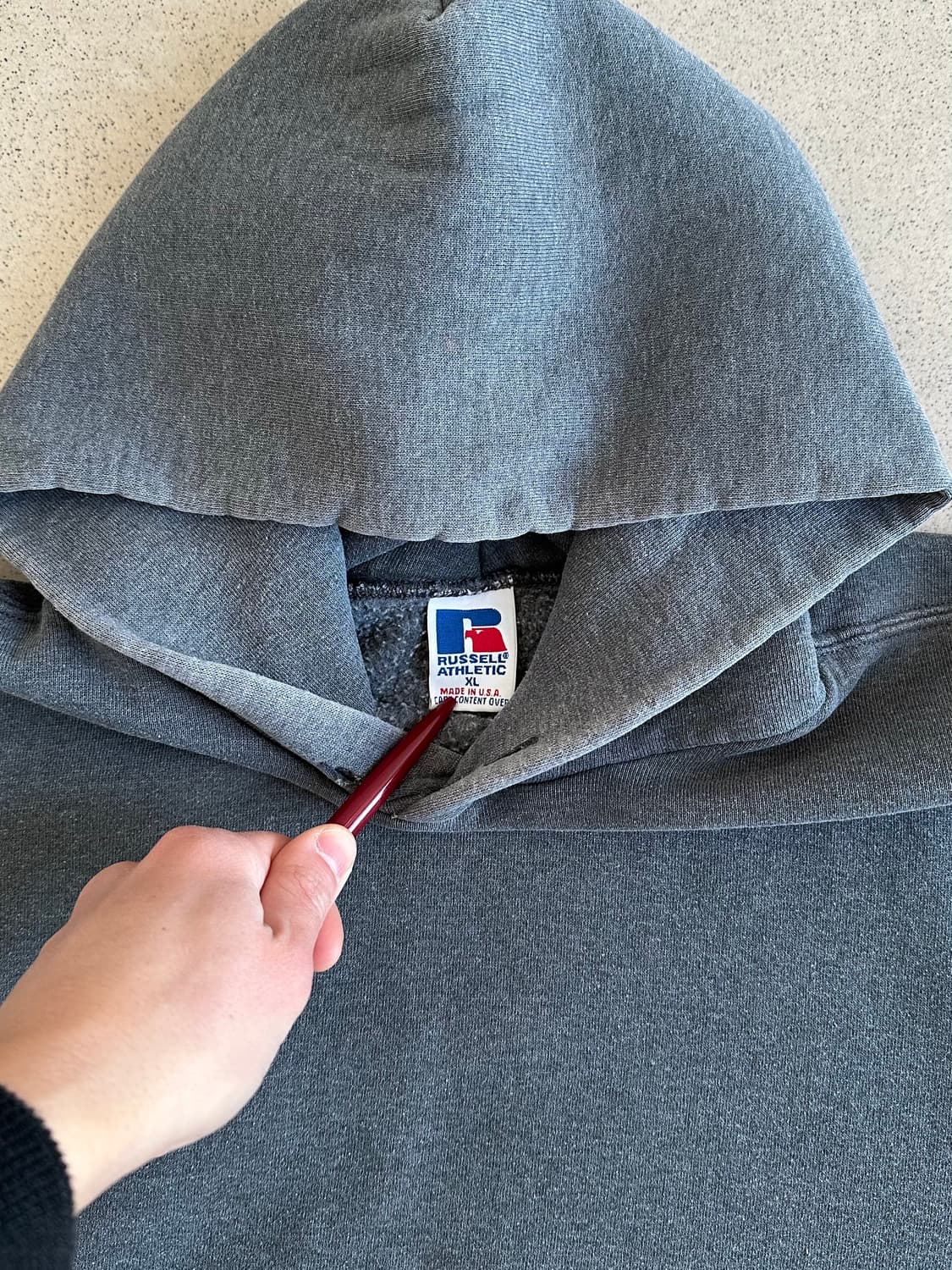 90s 빈티지 러셀 후드 다크그레이 XL USA 상품이미지8