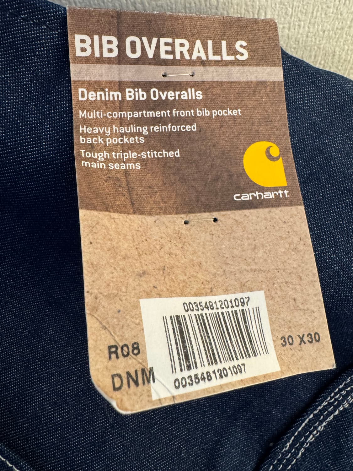 [새상품]칼하트 R08 데님 오버올 멜빵바지 상품이미지6
