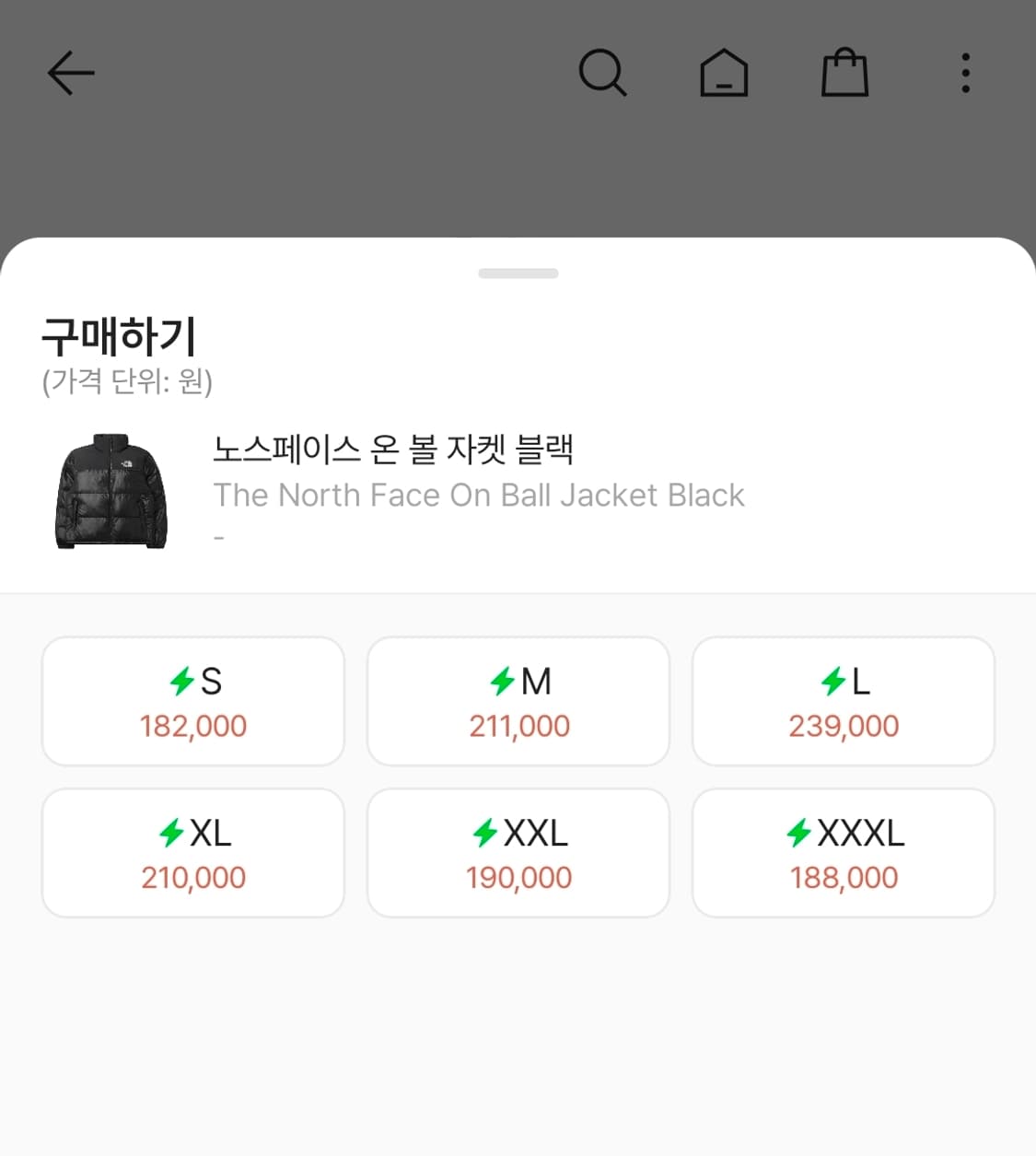 노스페이스 온볼 패딩 자켓 블랙 L 상품이미지2