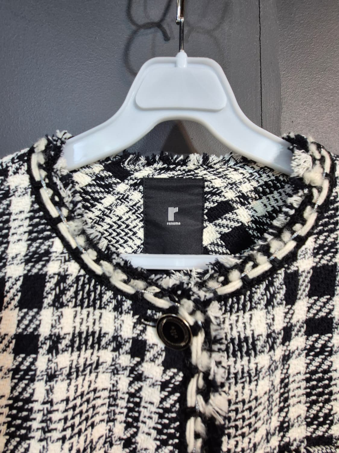 레노마 간절기 체크 패턴 트위드 자켓 77 프리 상품이미지3