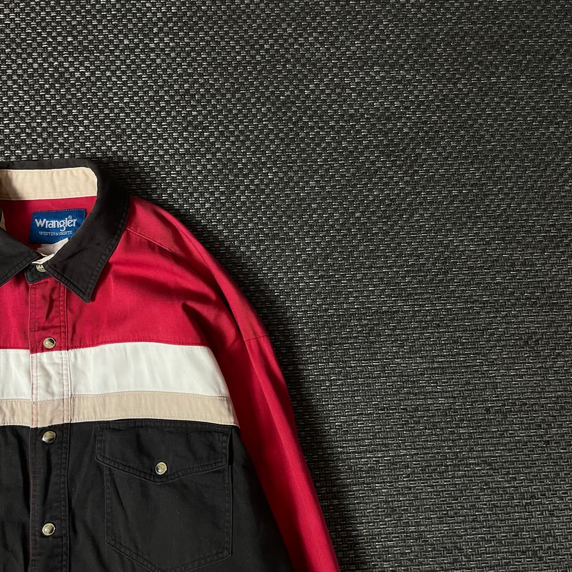 랭글러 레드 화이트 브라운 배색 긴팔 셔츠 자켓 상품이미지3