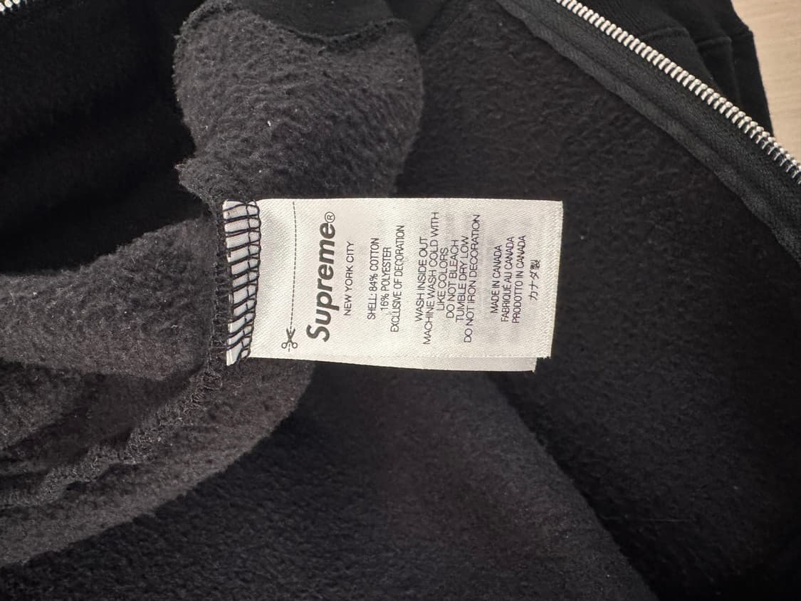 슈프림 S 로고 집업 후드 스웨트셔츠 블랙 - 24FW 상품이미지5