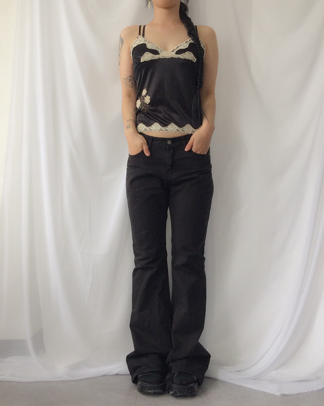 Lace trimming sleeveless 상품이미지1