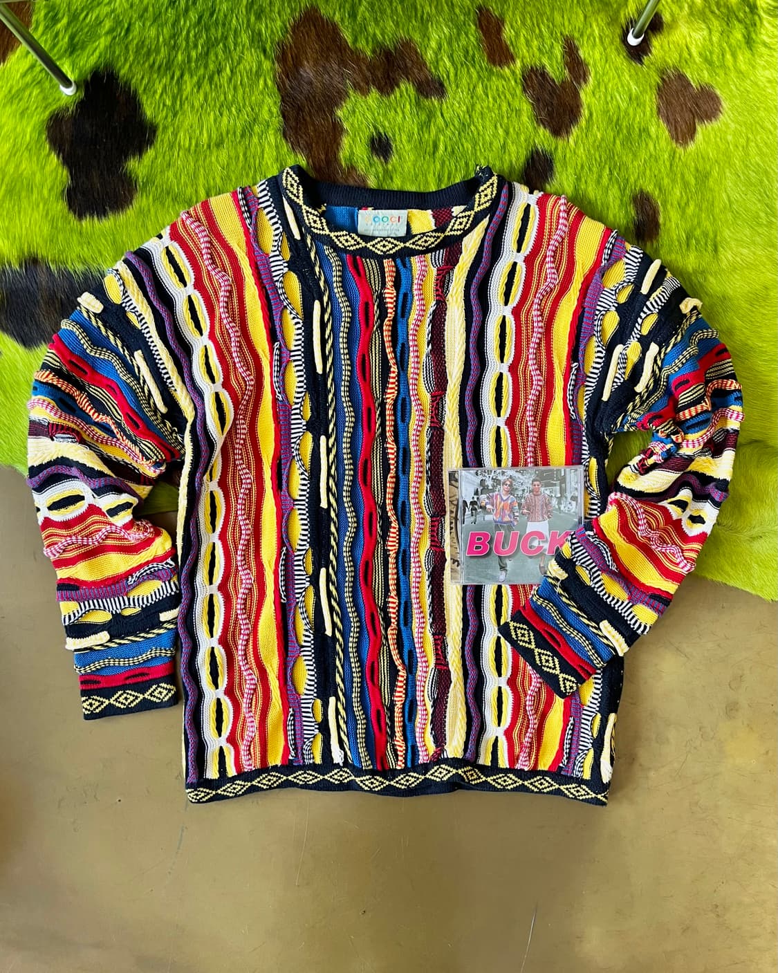 90s COOGI 3D Cable Pattern Knit Sweater 상품이미지3