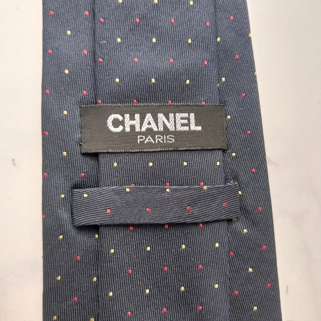 샤넬 실크 네이비 도트 패턴 넥타이 9.1cm A+등급 K2230
 상품이미지9