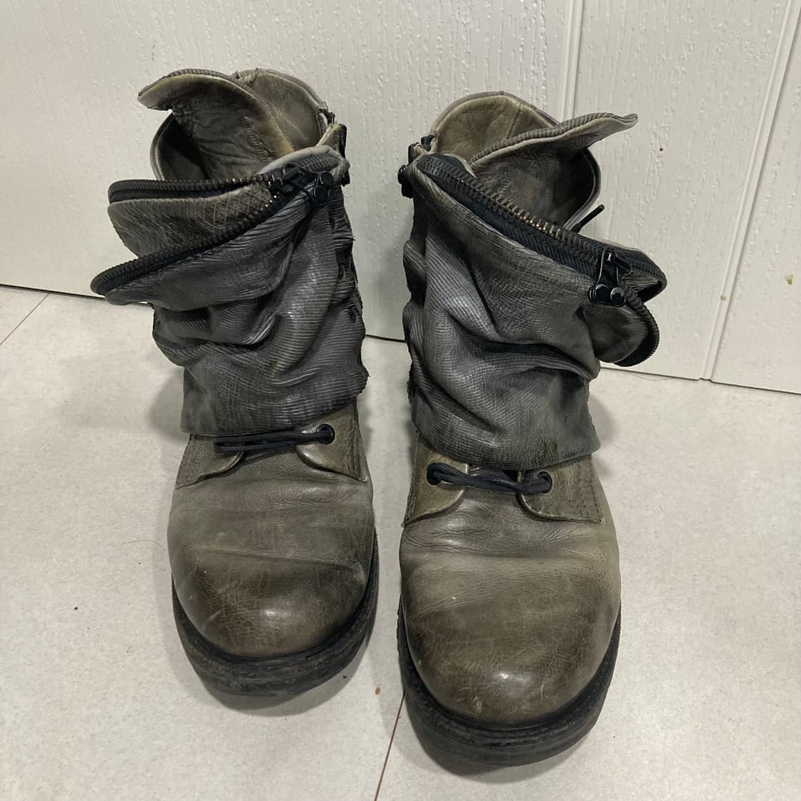 A.S.98 드레이프 랩 레더 부츠 상품이미지4