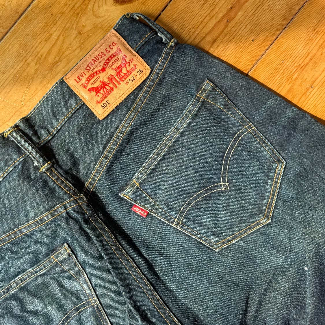 리바이스 501 짧은 기장 체인스티치 상품이미지5