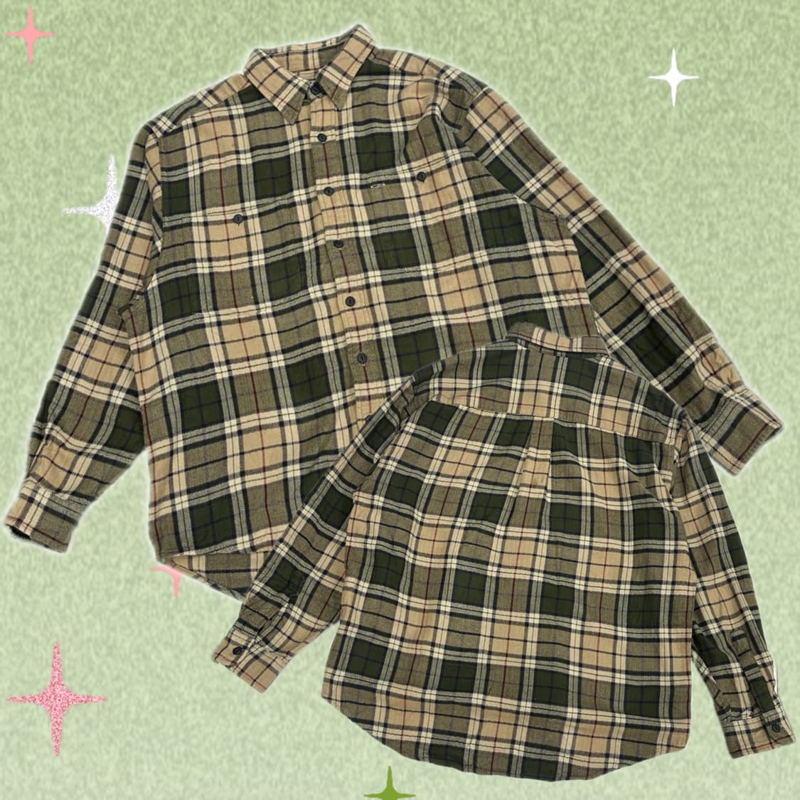 울리치 카키 체크 오버핏 셔츠 가을 시티보이 아메카지 보헤미안 상품이미지1