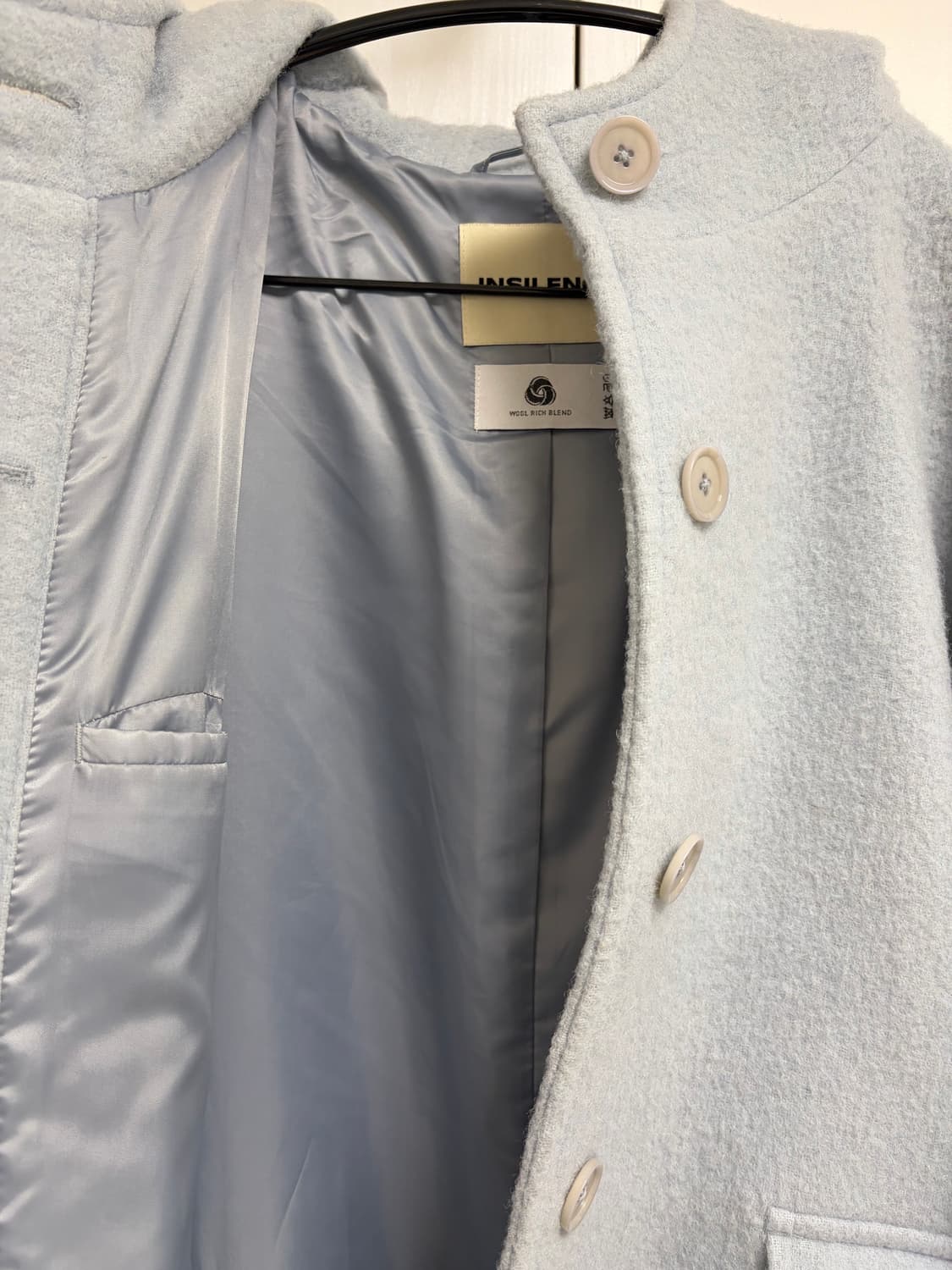 인사일런스 베이비 알파카 후드 코트 BLUE 상품이미지7